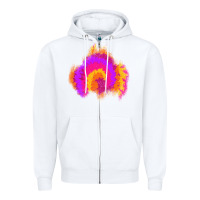 White tie dye glitter patch Zipper Hoodie - AdoDesignShop