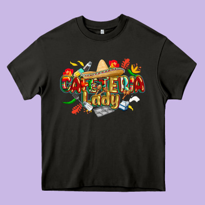 Cinco De Mayo Cafeteria Lady Heavy Core Tee Designed By Cowgirlartshop