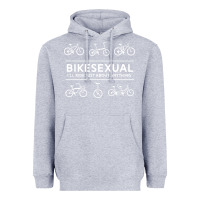 Heather Grey bikesexual   cyclist bicycle biking bike cycling t shirt tee gift Heavyweight Hoodie - DesigneFamous