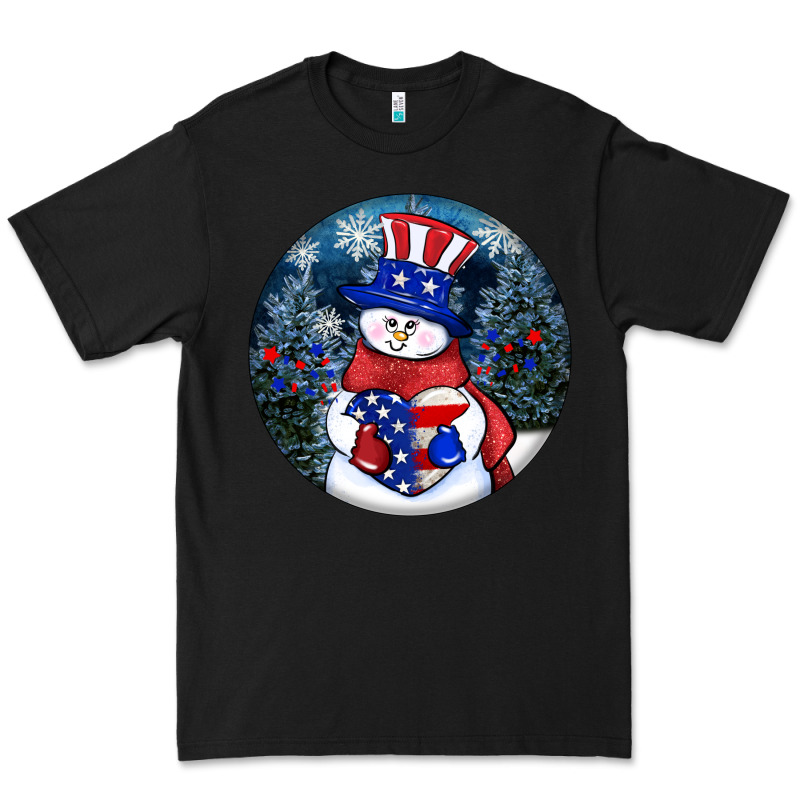 Patriotic Snowman Ornament 4th Of July Premium Tee by HowdyJamesFarm | Teevron