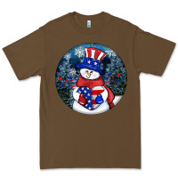 Cacao Patriotic snowman ornament 4th of july Premium Tee - HowdyJamesFarm