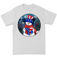 Dove Grey Patriotic snowman ornament 4th of july Premium Tee - HowdyJamesFarm