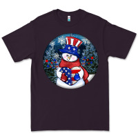 Plum Patriotic snowman ornament 4th of july Premium Tee - HowdyJamesFarm