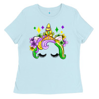 Baby Blue unicorn mardi gras olivia Ladies Tee - OliviaCreatesArt