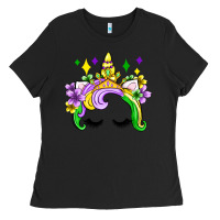 Black unicorn mardi gras olivia Ladies Tee - OliviaCreatesArt