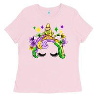 Bubblegum Pink unicorn mardi gras olivia Ladies Tee - OliviaCreatesArt