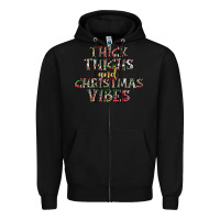 Black thick thighs and Christmas vibes Zipper Hoodie - AdoDesignShop