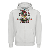 Dove Grey thick thighs and Christmas vibes Zipper Hoodie - AdoDesignShop
