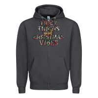 Smoke thick thighs and Christmas vibes Zipper Hoodie - AdoDesignShop