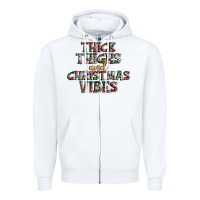 White thick thighs and Christmas vibes Zipper Hoodie - AdoDesignShop