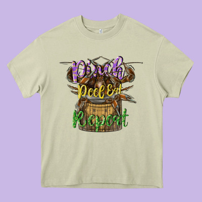 Pinch Peel Eat Repeat Heavy Core Tee Designed By Cowgirlartshop