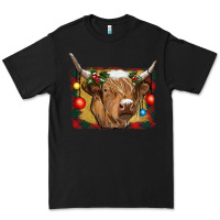 Black highland cow christmas Premium Tee - RanaPortraitStore