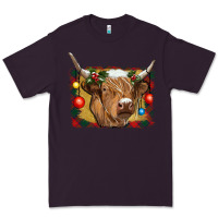 Plum highland cow christmas Premium Tee - RanaPortraitStore