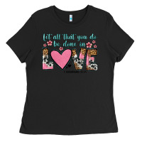 Black let all that you do be done in love Ladies Tee - OliviaCreatesArt