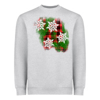 Heather Grey christmas patch Heavyweight Sweatshirt - AdoDesignShop
