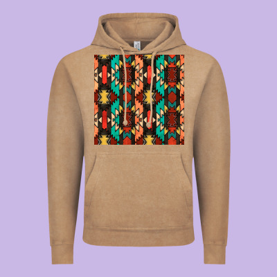 Native American Aztec Seamless Pattern Vintage Hoodie Designed By Bundleandbundleshop