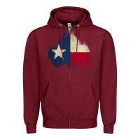 Burgundy texas patch Zipper Hoodie - AdoDesignShop