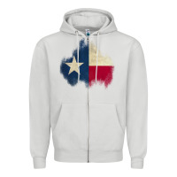 Dove Grey texas patch Zipper Hoodie - AdoDesignShop