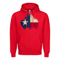 Red texas patch Zipper Hoodie - AdoDesignShop
