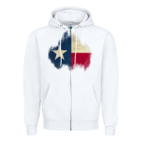 White texas patch Zipper Hoodie - AdoDesignShop