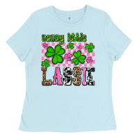 Baby Blue St. Patrick's Day Sassy little lassie Ladies Tee - OliviaCreatesArt