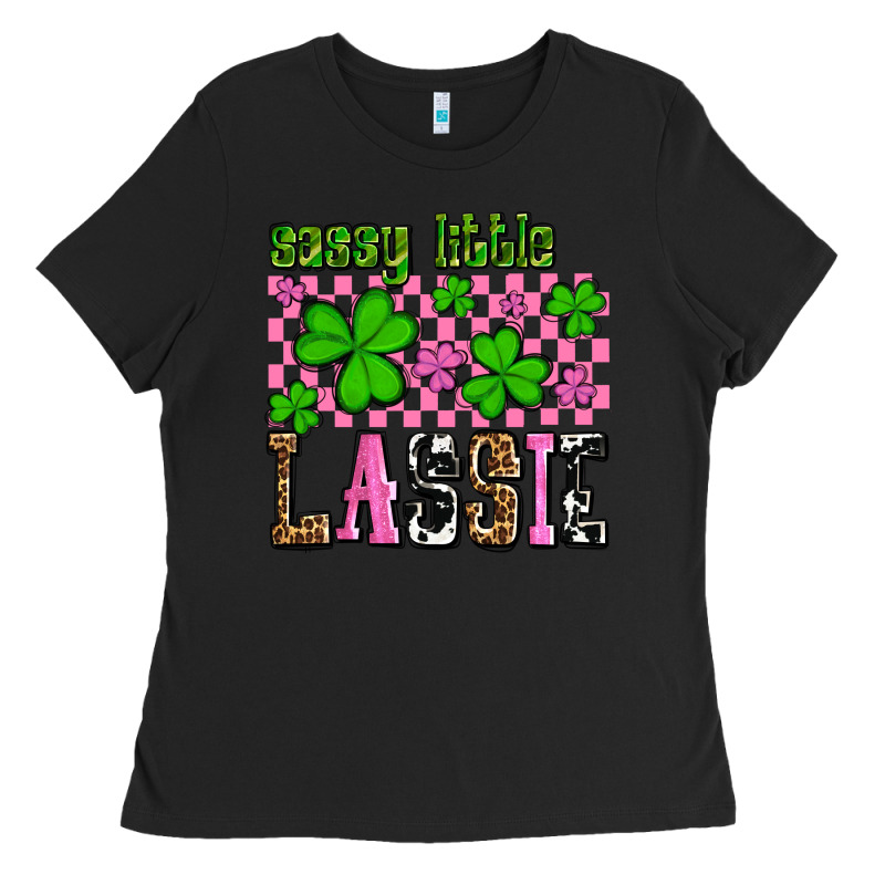 St. Patrick's Day Sassy Little Lassie Ladies Tee by OliviaCreatesArt | Teevron