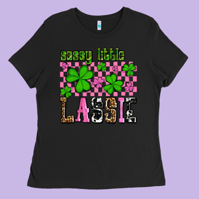 St. Patrick's Day Sassy Little Lassie Ladies Tee Designed By Oliviacreatesart