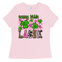 Bubblegum Pink St. Patrick's Day Sassy little lassie Ladies Tee - OliviaCreatesArt