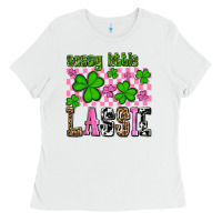 White St. Patrick's Day Sassy little lassie Ladies Tee - OliviaCreatesArt
