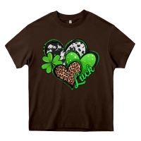 Chocolate Brown St. Patrick's Day hearts Heavy Core Tee - Jasminsmagicworld