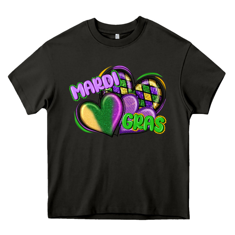 Mardi Gras Heart Heavy Core Tee by CowGirlArtShop | Teevron