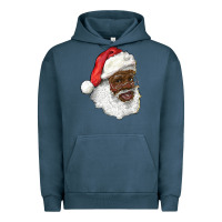 Pigment Midnight Navy african american santa Urban Hoodie - RanaPortraitStore