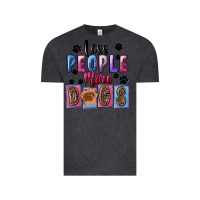 Vintage Black Less people more dogs Mother's Day Vintage Tee - FaDigitalArtStudio