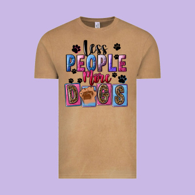 Less People More Dogs Mother's Day Vintage Tee Designed By Fadigitalartstudio
