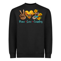 Black peace love country cowhide cowboy hat Heavyweight Sweatshirt - AdoDesignShop
