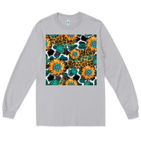 Moon Dust gemstone sunflower leopard seamless pattern Long Sleeve Tee - BundleAndBundleShop