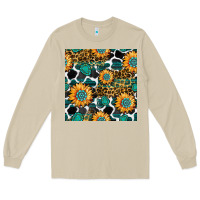 Mushroom gemstone sunflower leopard seamless pattern Long Sleeve Tee - BundleAndBundleShop