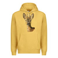 Antique Gold Red brocket Deer Head Premium Hoodie - LillyAllenDesigns