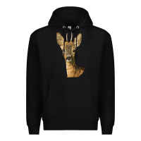 Black Red brocket Deer Head Premium Hoodie - LillyAllenDesigns