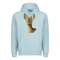 Blue Mist Red brocket Deer Head Premium Hoodie - LillyAllenDesigns