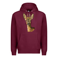 Burgundy Red brocket Deer Head Premium Hoodie - LillyAllenDesigns