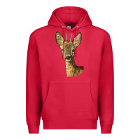Cardinal Red brocket Deer Head Premium Hoodie - LillyAllenDesigns