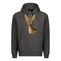 Charcoal Heather Red brocket Deer Head Premium Hoodie - LillyAllenDesigns