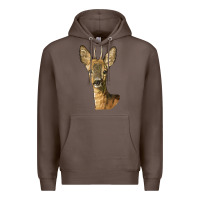Coffee Red brocket Deer Head Premium Hoodie - LillyAllenDesigns