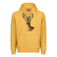 Mustard Red brocket Deer Head Premium Hoodie - LillyAllenDesigns