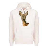 Pale Pink Red brocket Deer Head Premium Hoodie - LillyAllenDesigns