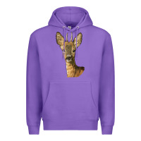 Purple Red brocket Deer Head Premium Hoodie - LillyAllenDesigns