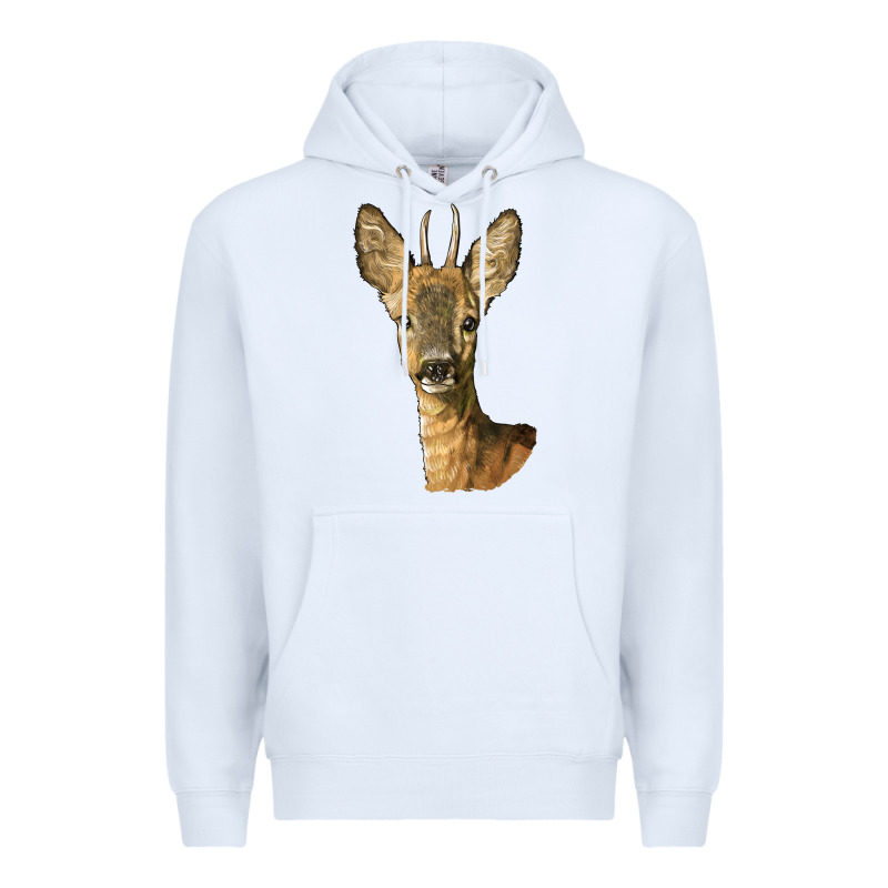 Red Brocket Deer Head Premium Hoodie by LillyAllenDesigns | Teevron