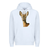 White Red brocket Deer Head Premium Hoodie - LillyAllenDesigns