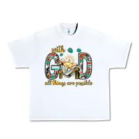 White with god all things are possible with baby jesus bbs Urban Heavy Tee - BundleAndBundleShop